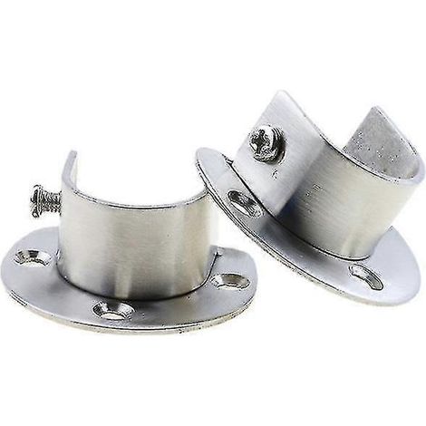 Supports de tringle à penderie en acier inoxydable 2024, robustes, avec bride et vis, en forme de U, pour une installation et un retrait faciles et rapides. (1/5)