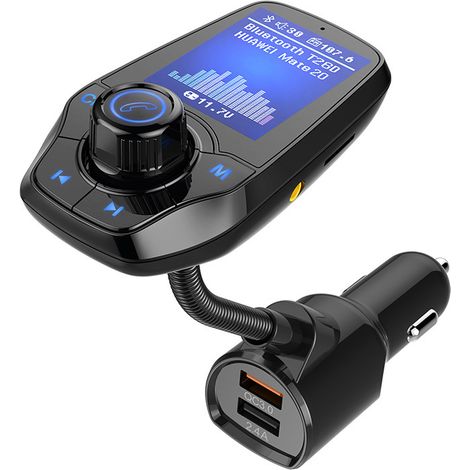 Auto-MP3-Bluetooth-Player T43/T26D mit Farbbildschirm und verlängertem flexiblem Schlauch, unterstützt QC3.0-Schnellladung und Wiedergabeliste – T26D (gleiche Serie) (1/3)