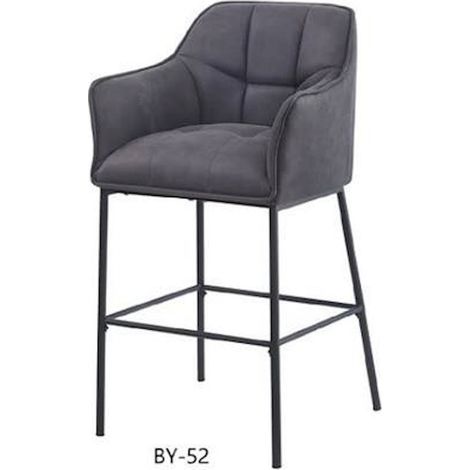 Chaise de bar élégante en microfibre marron confort - Marron foncé et noir