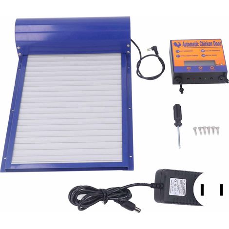 Ouvre-porte automatique de poulailler à piles avec minuterie 100-240V US Plug. (1/5)