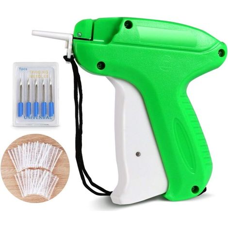 Etiquetadora para etiquetas de precio y marcas de ropa con paleta de 1000 hilos (blanca, 5 cm) + 5 agujas de repuesto para ropa, calcetines, sombreros y venta al por menor. (1/4)