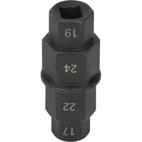 Outil d'essieu hexagonal pour moto, clé de retrait de broche de roue avant dédiée 17 19 22 24mm noir (1/5)