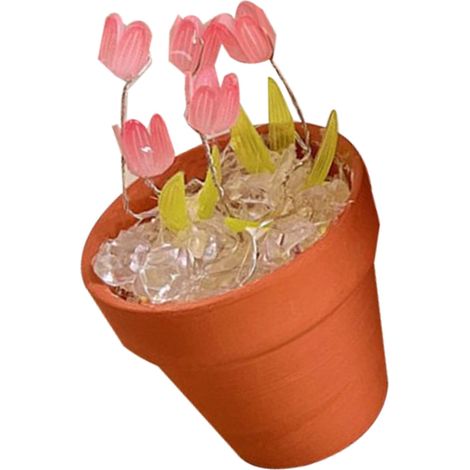 Ensemble de veilleuses artisanales en céramique et acrylique, idéal pour protéger les yeux, décoration pour vase tulipe, cadeau pour amies et proches. (1/5)