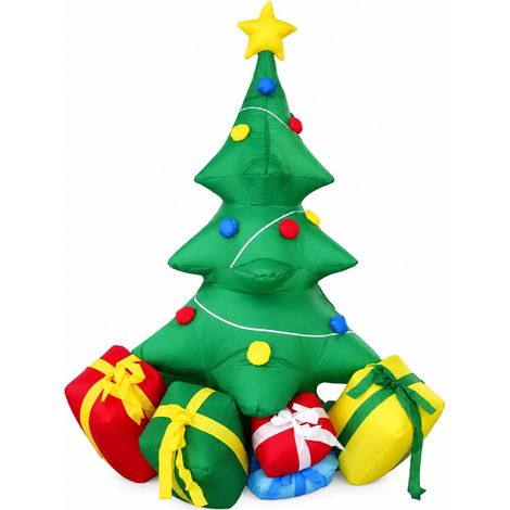 Sapin de Noël gonflable et boîte cadeau, décoration de jardin lumineuse LED conforme à la réglementation australienne (1/2)