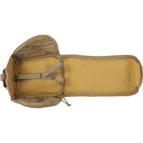 Sac de rangement pour casque de camping en toile kaki, anti-rayures et réglable, idéal pour les casques de chantier. (1/5)
