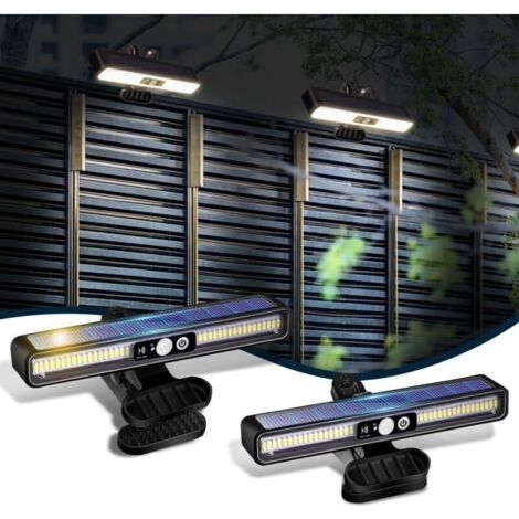 BUNTHAUS Lot de 2 Lampes Solaires Extérieures avec Détecteur de Mouvement (1200 mAh, 3 Modes Spot, IP55 Étanche) Projecteur Solaire pour Éclairage