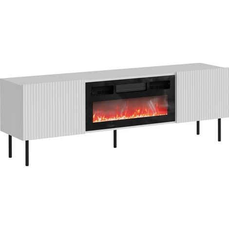 Mueble TV Ratio, Blanco, Número de puertas: 0, Número de cajones: 0, 180x58x42cm, LED