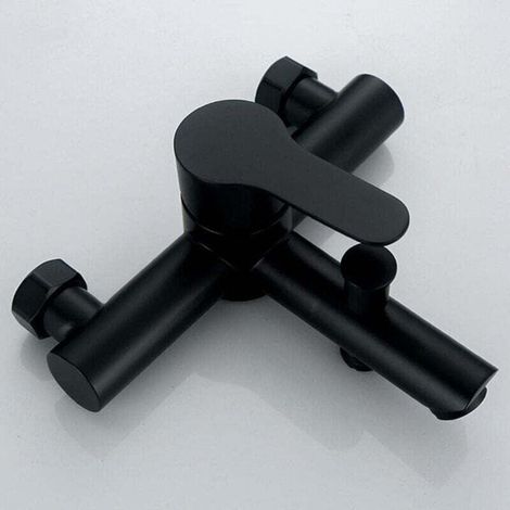 Black Bathtub Shower Faucet Stainless Steel Bathroom Bath Shower Faucet Shower Head Wall Mounted Mixer Tap MUMU (1/4)