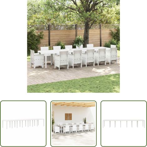 vidaXL Poly-Rattan -  Gartentisch Weiß 400 x 100 x 73 cm Poly-Rattan (1/5)