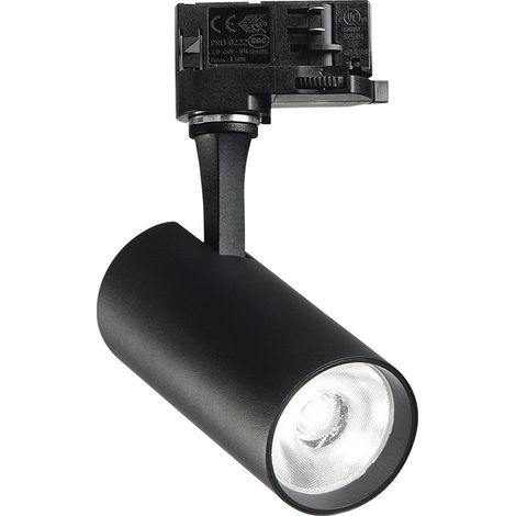 Illuminazione A Binario Contemporaneo Fox Alluminio Nero Led 15W 4000K Ip20