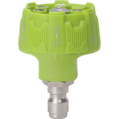 6-in-1 pressure washer spray nozzle, multifunctional, adjustable, 1/4" plug interface, green connection tip (1/5)