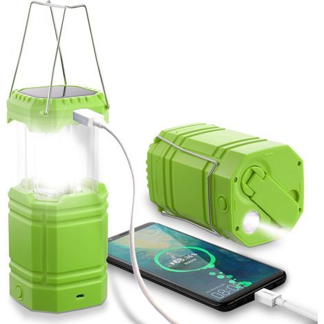 Solar Lantern, Rechargeable USB Crank, 200lm IPX4 Waterproof, Camping Hiking Emergency (1/5)