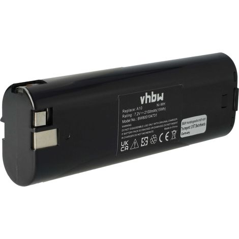 vhbw Akku kompatibel mit AEG AL77, BSE2E 7.2, B72A, B-72A, B-72, AL7, ABE10, ABS10, ABSE10 Werkzeug (2100 mAh, NiMH, 7,2 V)