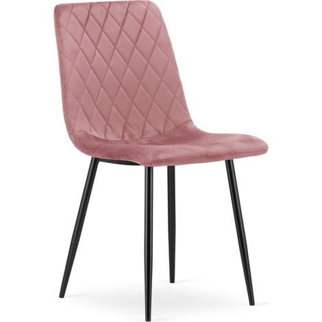 Chaise - leobert - turin - velours rosepieds noirs - 445 x 53 x 885 cm 211770510