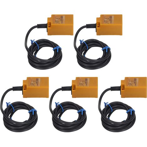 Packung mit 5 NPN-NO-Näherungssensoren, 10–30 V DC, 200 mA, induktiver Detektionsschalter, berührungslose Erkennung (1/5)