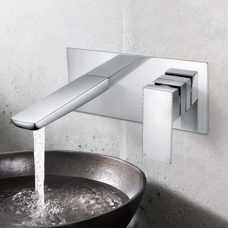 Astra Contemporary Concealed Wall Mounted Basin Sink Mixer Tap (1/3)