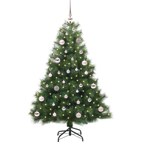 Albero di Natale Albero natalizio Albero festivo artificiale con 150 LED Verde 150 cm PE e PVC (1/5)
