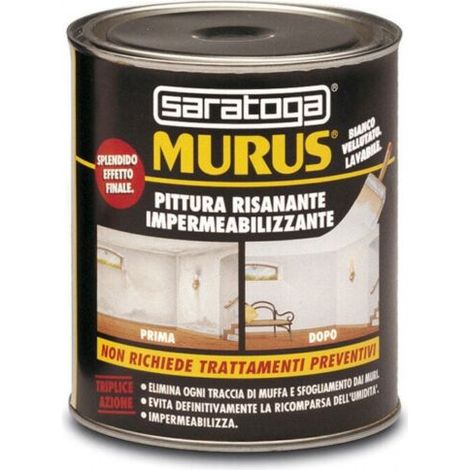 Saratoga Murus Pittura Impermeabilizzante Risanante Antimuffa per Mura Pareti 1L