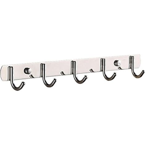 Edelstahlhaken, robuster, wandmontierter Handtuchhalter, moderne Metallhaken, geeignet für Eingänge, Flure, Küchen, Badezimmer und Schlafzimmer (rund, 5 Haken).