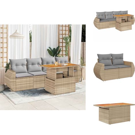 Salon de jardin avec coussins 5 pcs beige résine tressée - Ensemble De Canapés De Jardin - Ensembles De Canapés De Jardin - Ensemble De Canapés D'extérieur - Ensemble De Canapés De Patio (1/5)