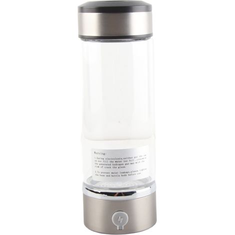 Générateur d'eau ionisée portable de 420 ml en verre, rechargeable par USB, pour eau riche en hydrogène. (1/5)
