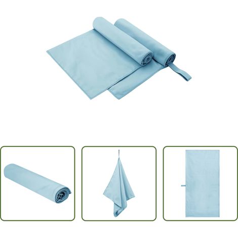 vidaXL Fitnessstudio - Sporthandtücher 2 pcs Blau 100 x 50 cm Polyester und Polyamid (1/5)