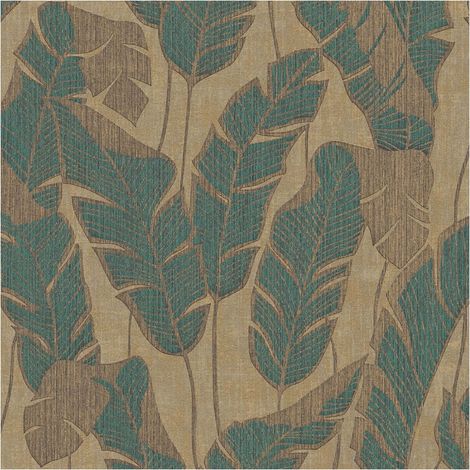 Nature wallpaper wall Profhome 395022 non-woven wallpaper textured with floral ornaments and metallic highlights beige green black 5.33 m2 (1/5)
