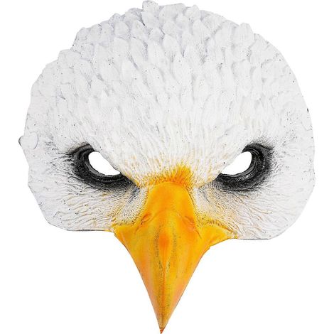Masque d'oiseau pour Halloween, masque en cuir d'aigle, accessoire de cosplay-25.5x20cm-White (1/2)