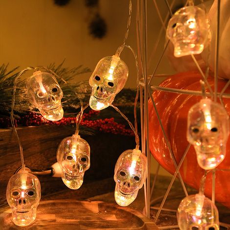 1 Guirlande lumineuse, design 3D réaliste, double alimentation USB et piles, étanche, pour jardin, cour, fête d'Halloween (1/5)