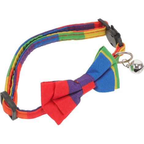 Collar ajustable con pajarita para perro con estampado de arcoíris, 2 piezas. Accesorio para mascotas. (1/5)