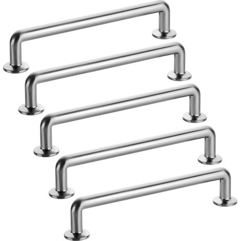 SOTECH Möbelgriff Küchengriff Schrankgriff Bohrlochabstand 160 mm, FormLine ARC Edelstahloptik 184 x 34,5 mm, Stangen-Ø 11,5 mm Fuß-Ø 24 mm, 5 Stück (1/5)