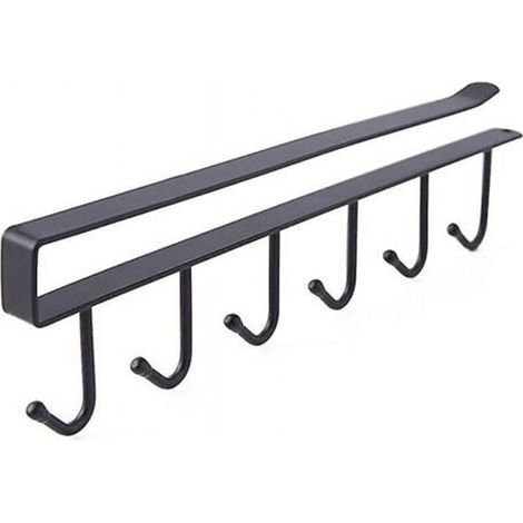 Porte manteaux de en fer avec crochets,étagère non perforée,porte manteaux multifonctions pour gadgets pour,noir