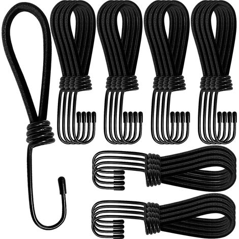 25 Pièces Tendeurs de Bâche avec Crochets, 15 cm Crochet Tendeur Elastique Courts, Crochets d'Extenseur Bâches pour Camping, Tendeur Crochet Bache, pour Remorques Transport Stationnaires (1/5)
