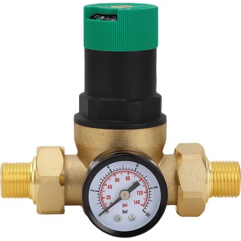 Water Pressure Regulator with Gauges 0 to 60 MPA, Brass Water Pressure Reducer Valve Water Pressure Regulator for (3/4 inch (DN20)) (1/5)