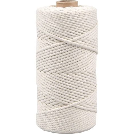 Cuerda De Algodón Para Macramé - 100 M - Diámetro 3 Mm - Blanco - Ideal Para Envoltura De Regalos Y Manualidades (1/5)