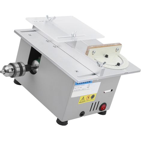 Mini scie circulaire de table argentée multifonction pour le travail du bois et le modélisme, outil de découpe et de bricolage, AC110V240V 96W (prise UE) (1/5)