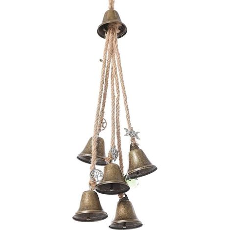 [JAMAIS UTILISÉ]Cloches de sorcières, charme de protection de porte, énergies négatives claires magiques, attire les carillons éoliens positifs, boho ornements suspendus pour porche, jardin, fenêtre,  (1/4)