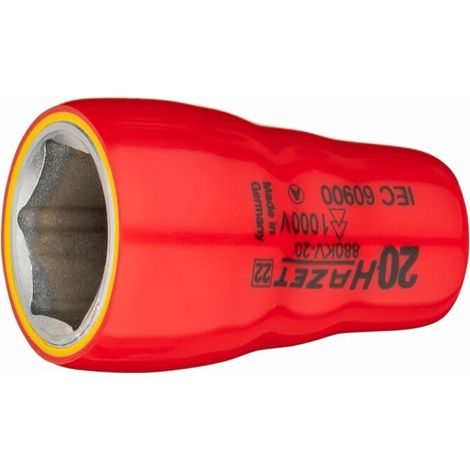 Jeu de clés à douille hexagonales 880KV-20 Carré creux 10 mm (3/8 pouce) Hexagone extérieur profil de traction 20 mm HAZET (1/4)