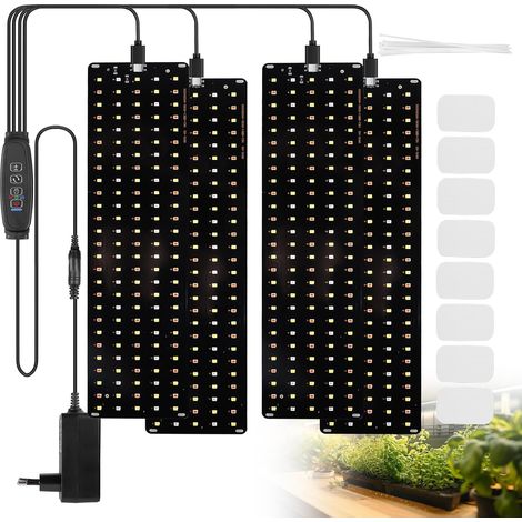 LED Grow Light, 4 x 135 LEDs Horticultural Lamp, Indoor Plant Lamp, Full Spectrum Plant Lamp, Grow Light with Timer, 3 Modes, 10 Brightness, for Indoor Plants (Black) (1/5)