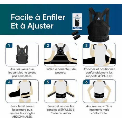Correcteur de Posture - Ceinture Dorsale/Lombaire et Redresseur de Dos pour Soulager les Douleurs au Dos et aux Épaules - (XL) (1/5)