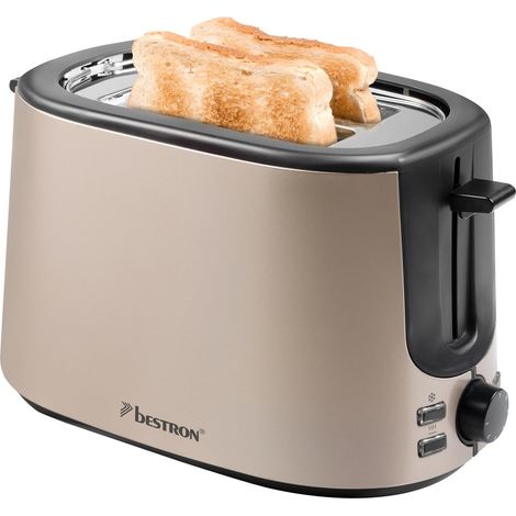 grille-pain, Toaster pour 2 tranches & avec 7 niveaux de brunissage, tiroir à miettes & support à petits pains, Satin Collection, 1000W, Couleur: Beige Clair (1/3)
