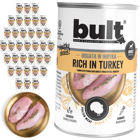 Cibo umido per cani BULT al tacchino, lattina da 36x400g (1/2)