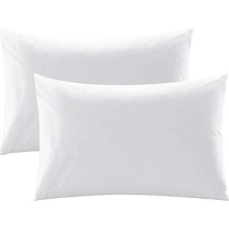 Lot de 2 Taies d'oreiller, Coton doux respirant, Taille King 51x91 cm, Blanc, Chambre à coucher (1/5)