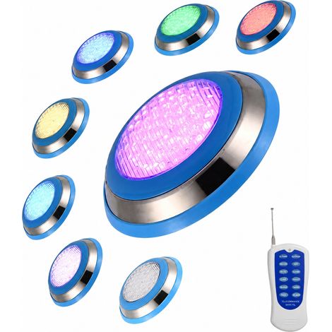 Projecteur LED piscine inox 12W Ø230mm RGB 3-en-1 avec télécommande RF rgb 3030 12 12w 64 × 33 × 42 cm 1,65 kg – Livraison gratuite (1/5)