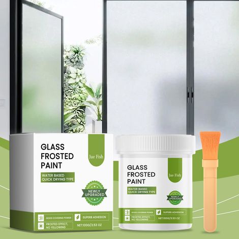 Peinture pour verre dépoli mat, idéale pour le bureau, la salle de bain et pour préserver l'intimité – 100 g + pinceau (1/5)