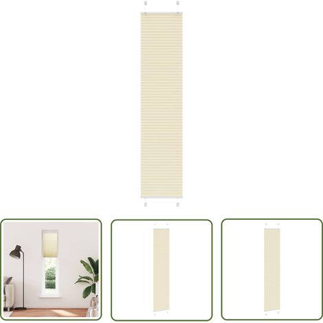 vidaXL Store plissé crème 45x200 cm largeur du tissu 44,4 cm polyester (1/5)