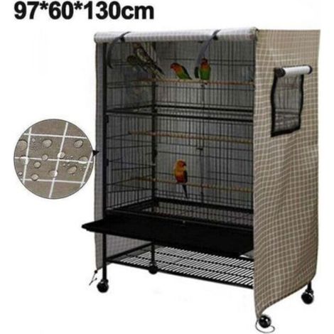 Housse de cage à oiseaux, imperméable, grande housse de cage à oiseaux, housse de cage à perroquets lavable, coupe-vent et anti-po