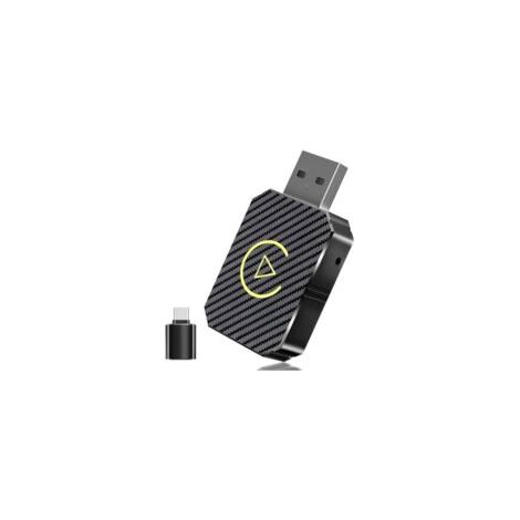 QORVA-Adaptateur CarPlay sans fil pour Apple iPhone, adaptateur sans fil carplay avec câble d'extension USB & USB-C/Type-C, Compatible avec Les Voitures à partir de 2016 et Phone iOS 10+