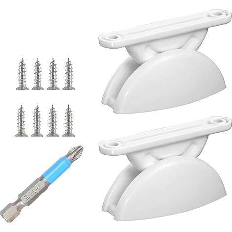2 verrous, porte de caravane, verrou de porte, caravane, verrou de porte à perçage électrique, pour caravane, camping-car, bateau (blanc) (1/5)