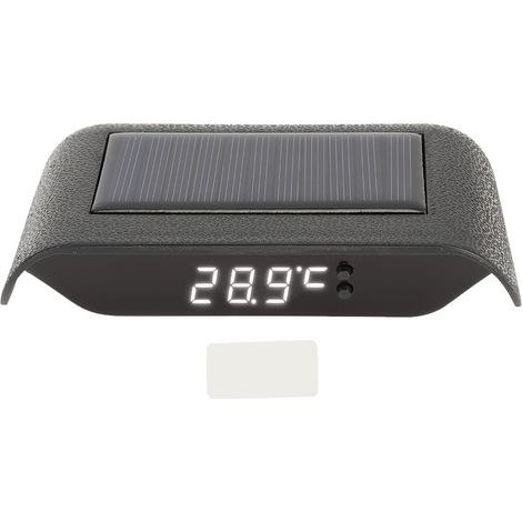 Réveil solaire LED lumineux portable pour voiture camion accessoire décoration blanc (1/5)